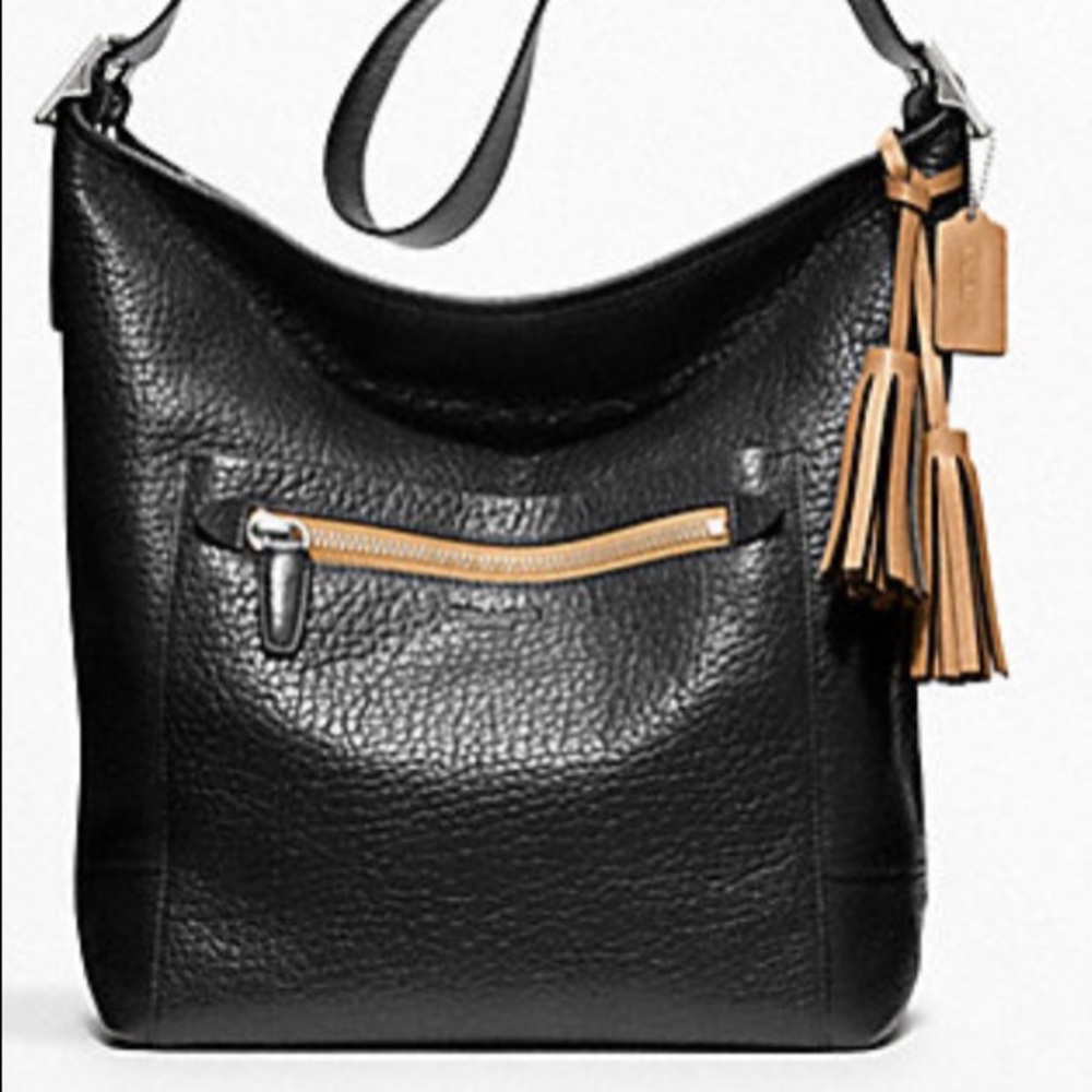 COACH Textured Leather Hobo Bag